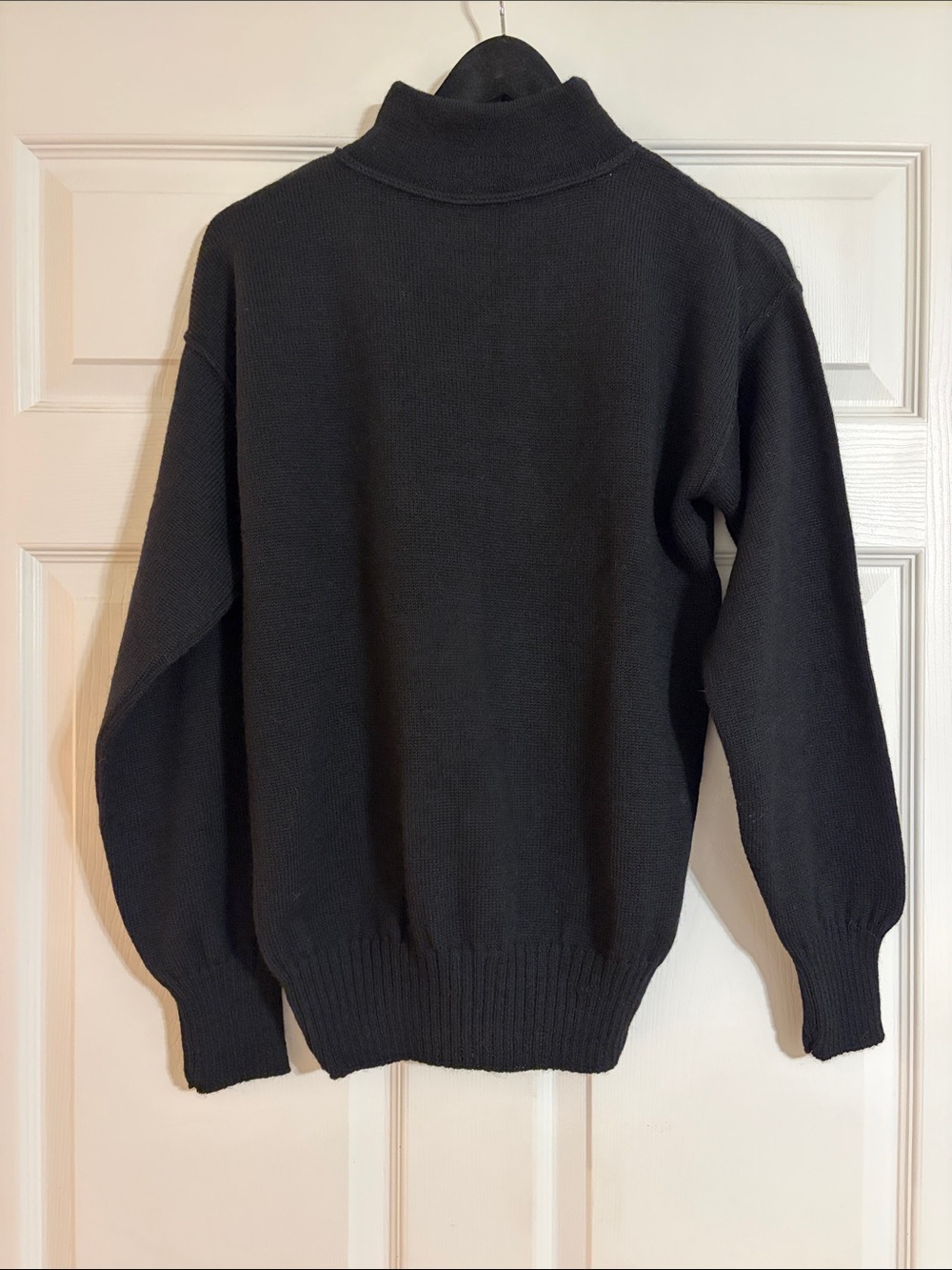 VTG 1994 US Navy 100% Wool Gob Sweater Medium Blue Shade 3346 Mock Neck
